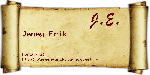Jeney Erik névjegykártya