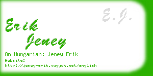 erik jeney business card